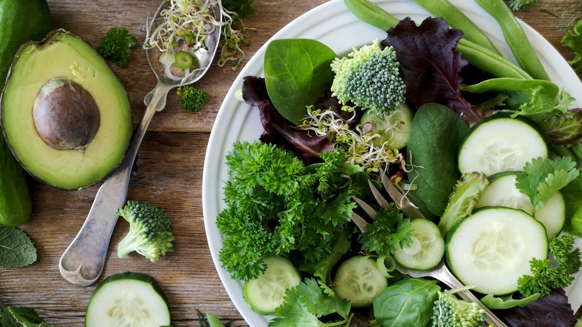 A plate of mixed salad vegetables